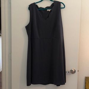 Beautiful grey jersey scalloped neck sleeveless